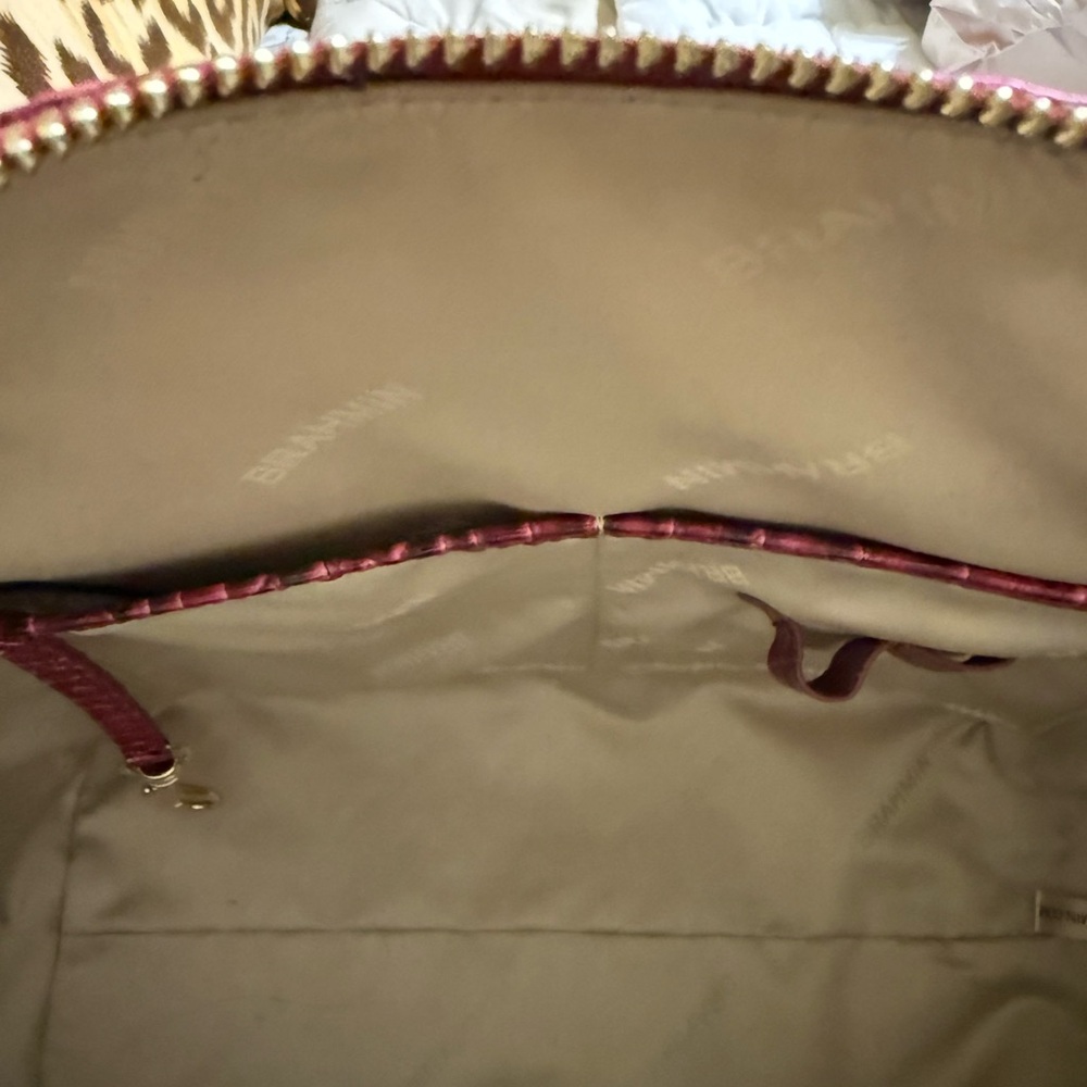 Brahmin Duxbury leather satchel in hard to find POMEGRANATE! - Picture 7 of 10